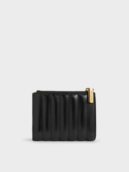CHARLES & KEITH Smart Buy / Donna Panelled Top-Zip Wallet - Black