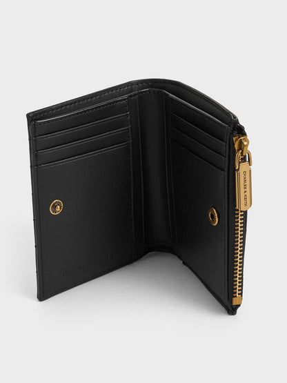 CHARLES & KEITH Smart Buy / Donna Panelled Top-Zip Wallet - Black