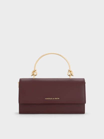 CHARLES & KEITH Smart Buy / Kristine Sculptural-Handle Long Wallet - Wineberry Red