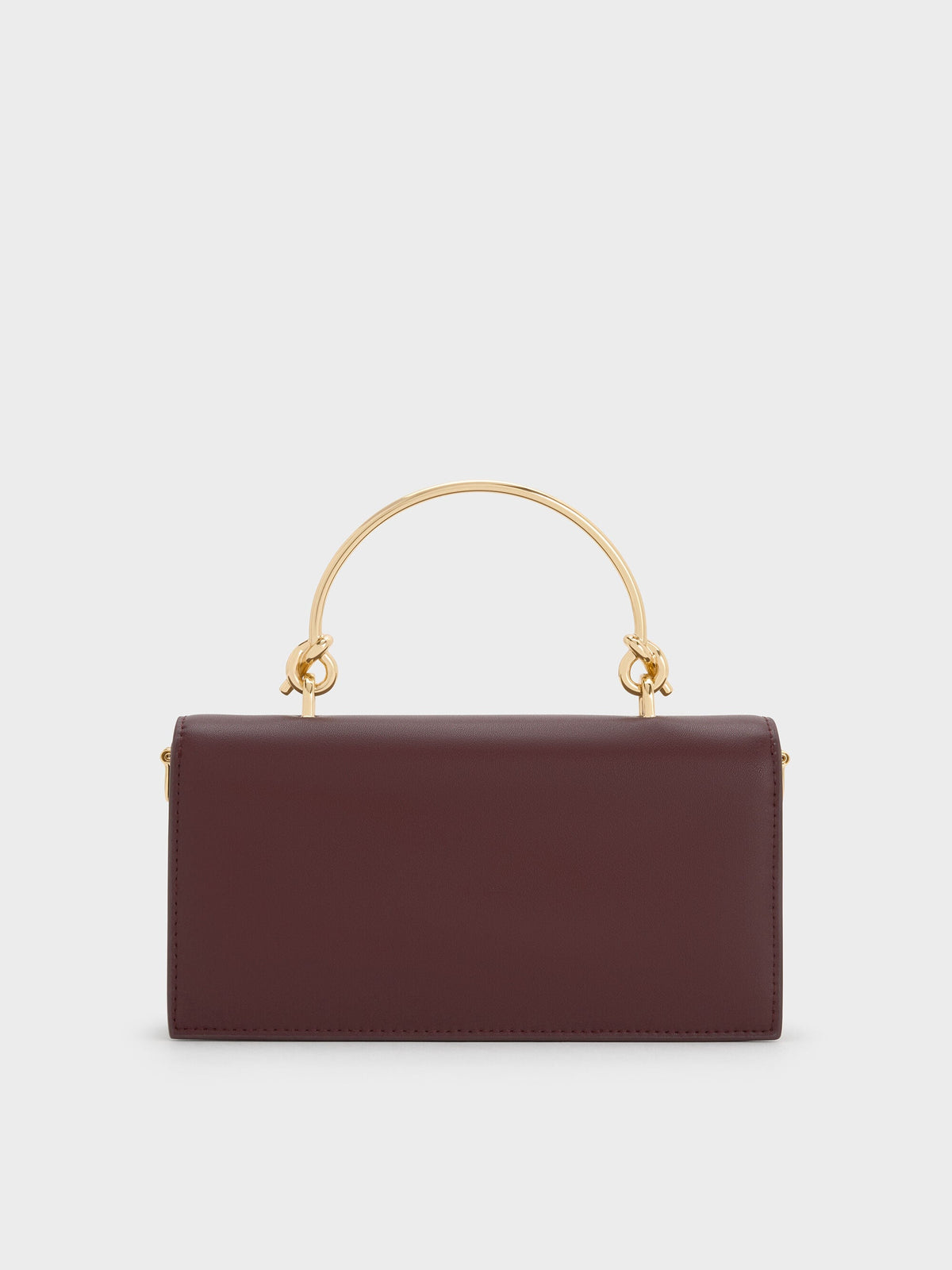 CHARLES & KEITH Smart Buy / Kristine Sculptural-Handle Long Wallet - Wineberry Red