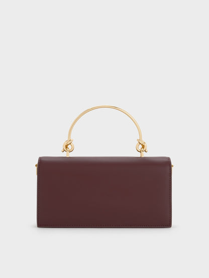 CHARLES & KEITH Smart Buy / Kristine Sculptural-Handle Long Wallet - Wineberry Red