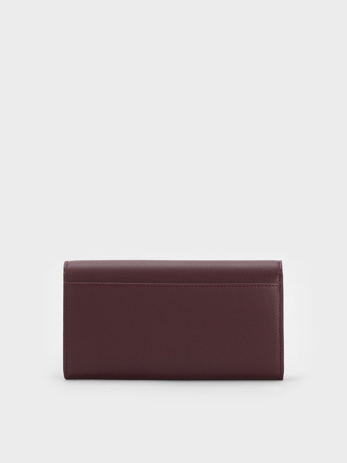 CHARLES & KEITH Best Seller / Briony Curved Flap Long Wallet - Wineberry Red
