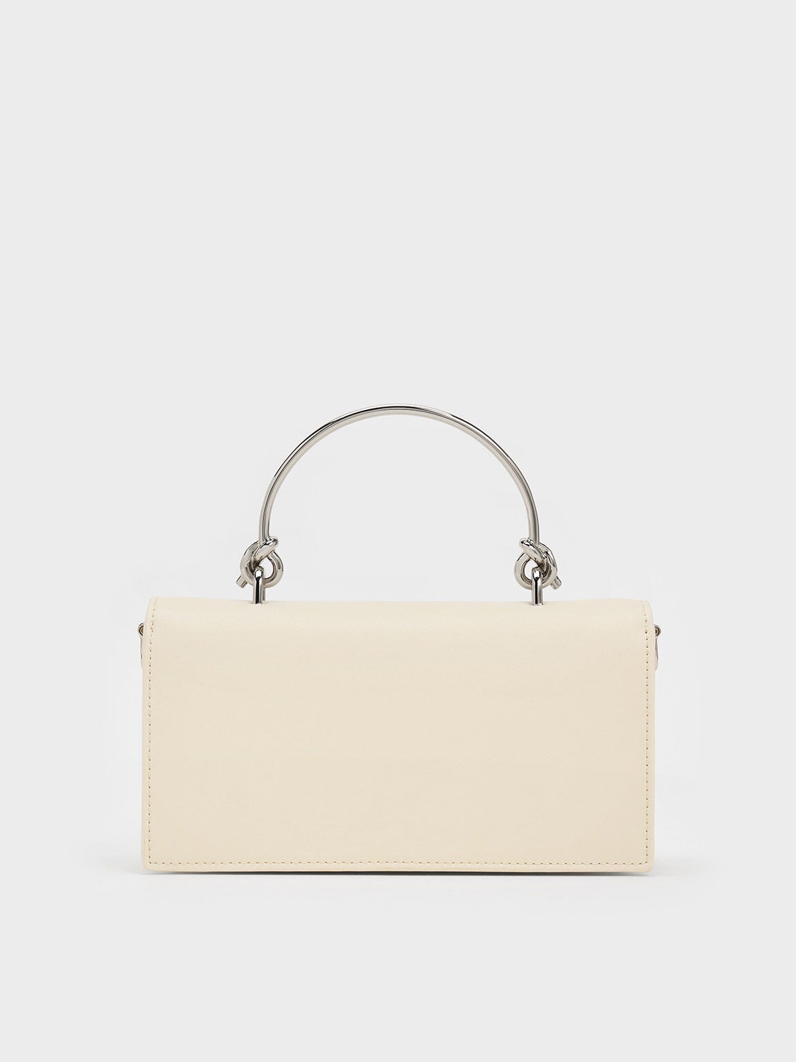 CHARLES & KEITH Great Value / Kristine Sculptural-Handle Long Wallet - Cream