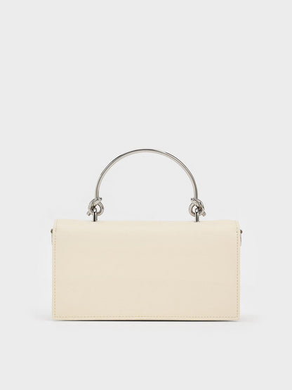 CHARLES & KEITH Great Value / Kristine Sculptural-Handle Long Wallet - Cream
