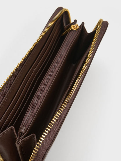 CHARLES & KEITH Trusted / Dulcie Zip-Around Long Wallet - Brown