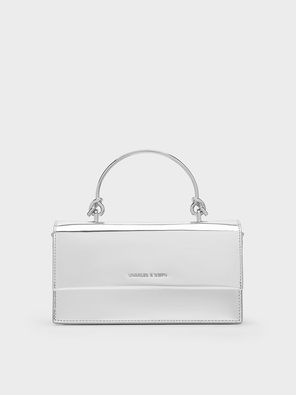 CHARLES & KEITH Deals / Kristine Metallic Sculptural-Handle Long Wallet - Silver