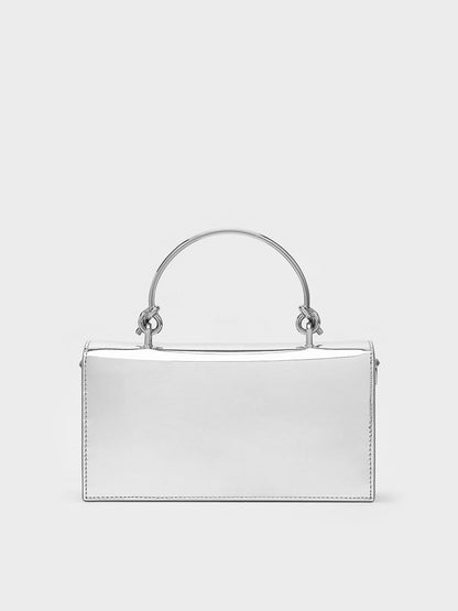 CHARLES & KEITH Deals / Kristine Metallic Sculptural-Handle Long Wallet - Silver
