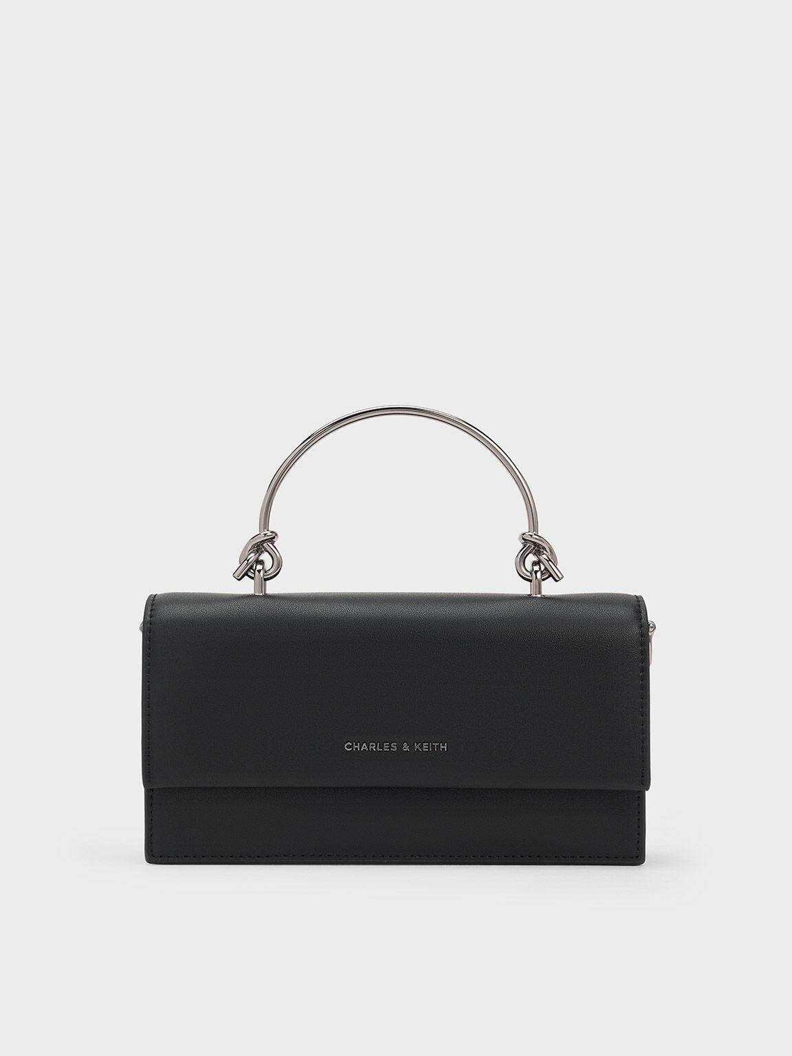 CHARLES & KEITH Value / Kristine Sculptural-Handle Long Wallet - Noir