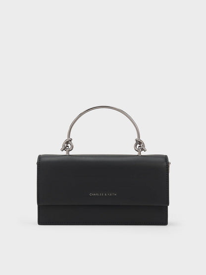 CHARLES & KEITH Value / Kristine Sculptural-Handle Long Wallet - Noir