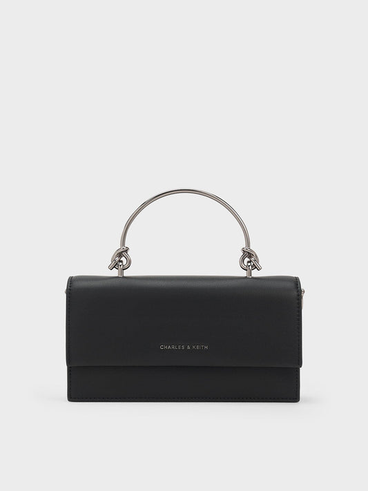 CHARLES & KEITH Value / Kristine Sculptural-Handle Long Wallet - Noir