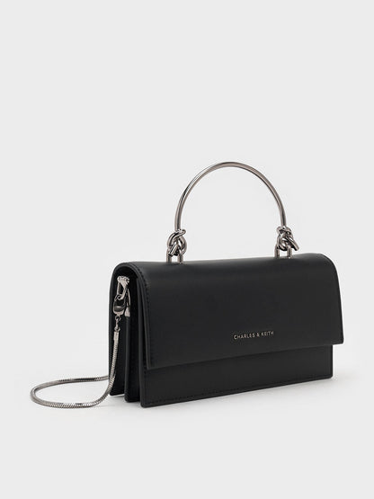 CHARLES & KEITH Value / Kristine Sculptural-Handle Long Wallet - Noir