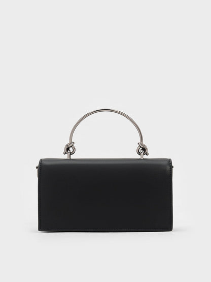 CHARLES & KEITH Value / Kristine Sculptural-Handle Long Wallet - Noir