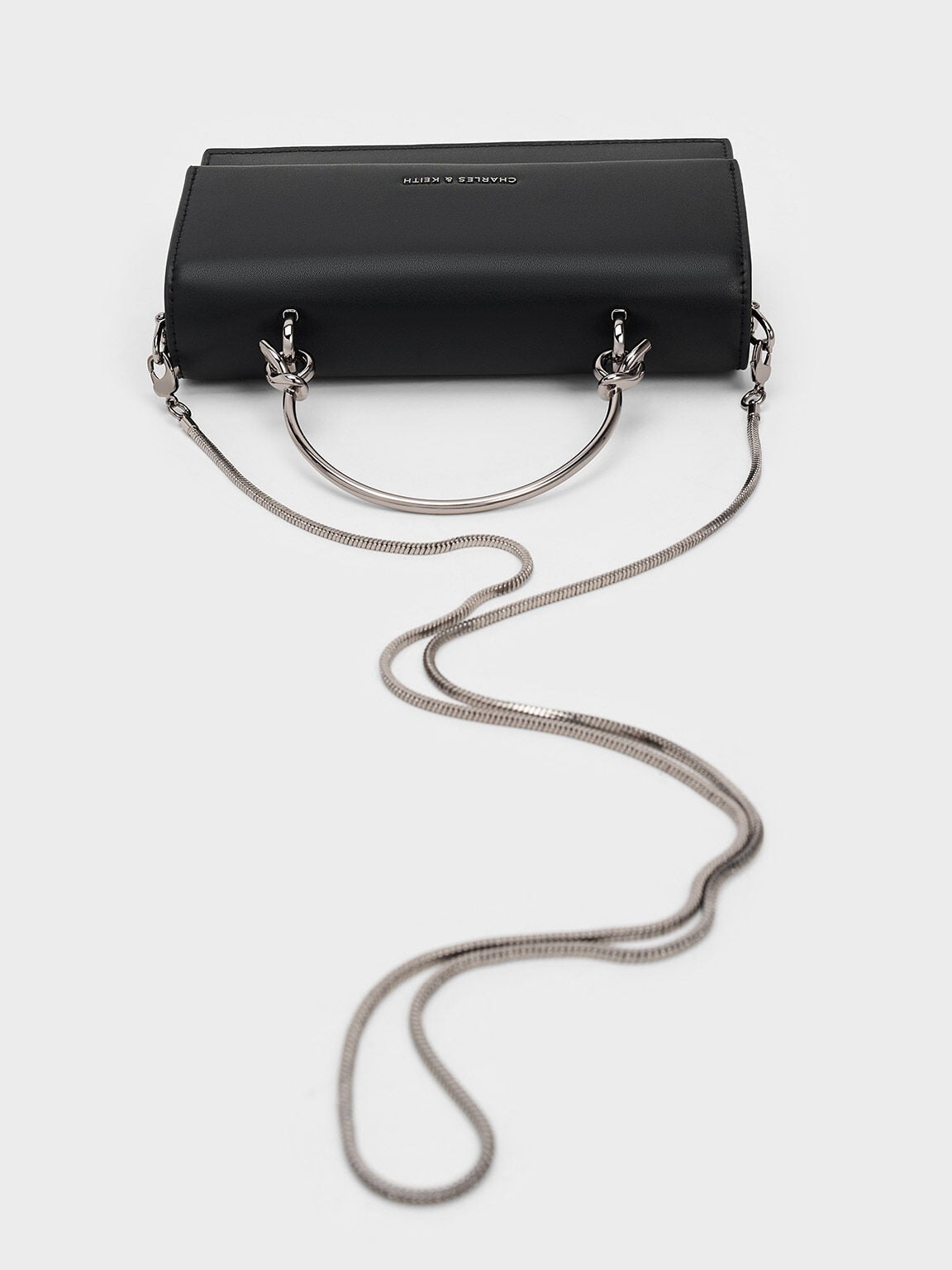 CHARLES & KEITH Value / Kristine Sculptural-Handle Long Wallet - Noir