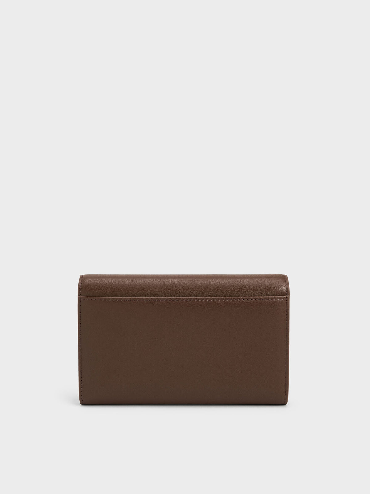CHARLES & KEITH Essential / Octavia Front Flap Long Wallet - Dark Brown