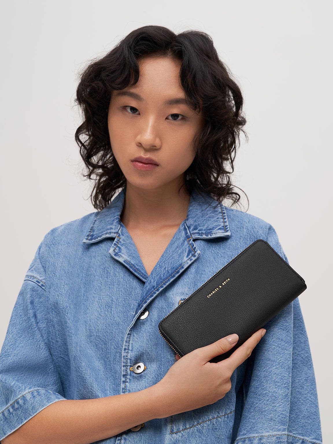 CHARLES & KEITH Premium / Dulcie Zip-Around Long Wallet - Black