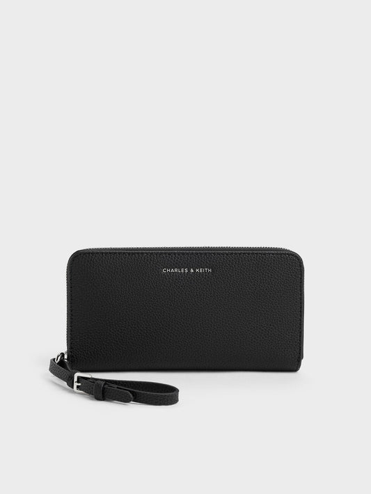 CHARLES & KEITH Great Value / Chance Zip-Around Long Wallet - Noir