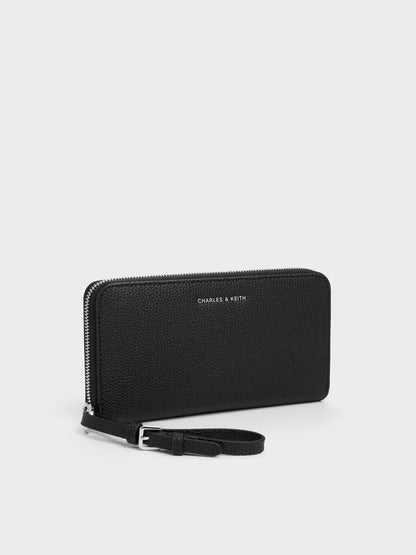 CHARLES & KEITH Great Value / Chance Zip-Around Long Wallet - Noir