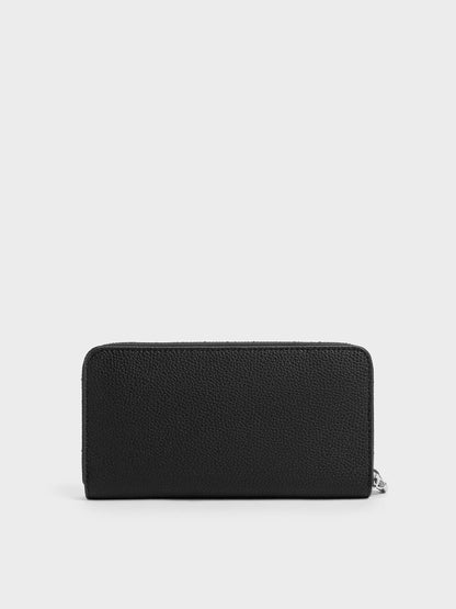 CHARLES & KEITH Great Value / Chance Zip-Around Long Wallet - Noir