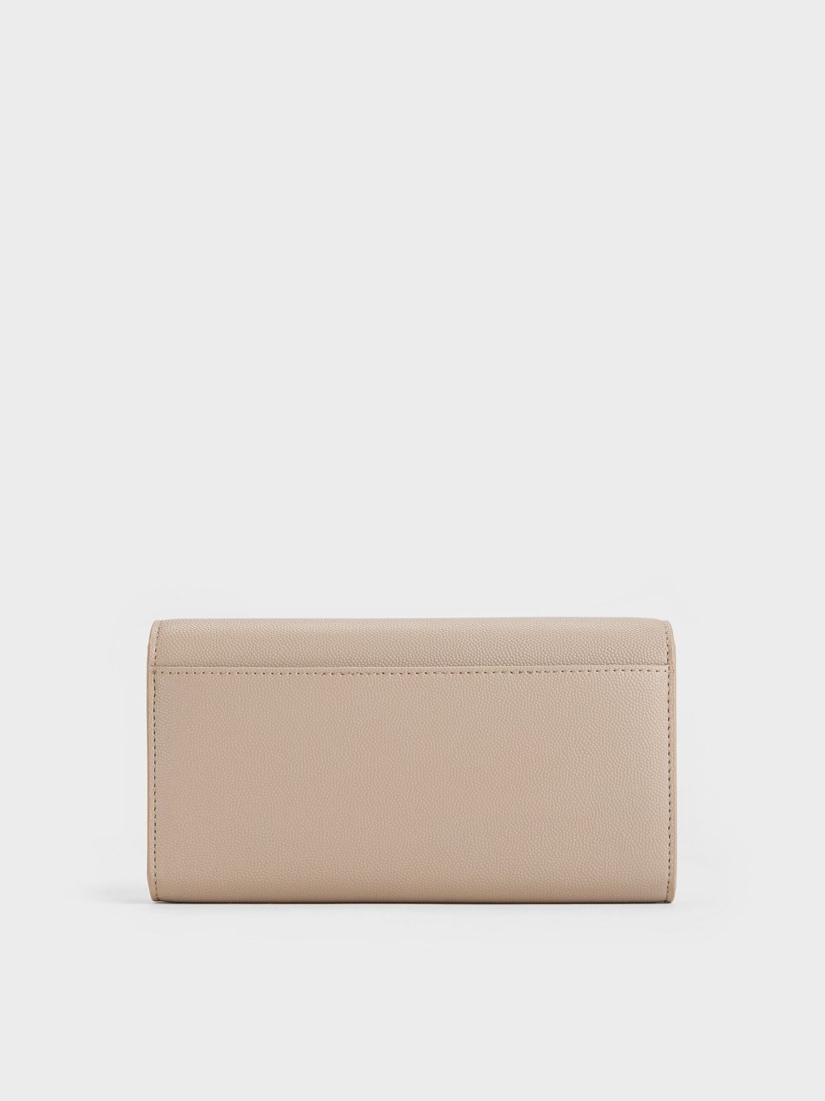 CHARLES & KEITH Trending / Briony Curved-Flap Long Wallet - Taupe