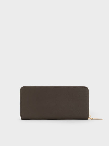 CHARLES & KEITH Trending / Dulcie Zip-Around Long Wallet - Dark Moss