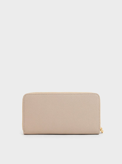 CHARLES & KEITH Featured / Chance Zip-Around Long Wallet - Taupe