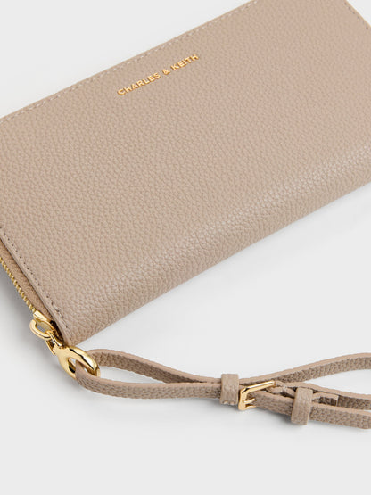 CHARLES & KEITH Featured / Chance Zip-Around Long Wallet - Taupe
