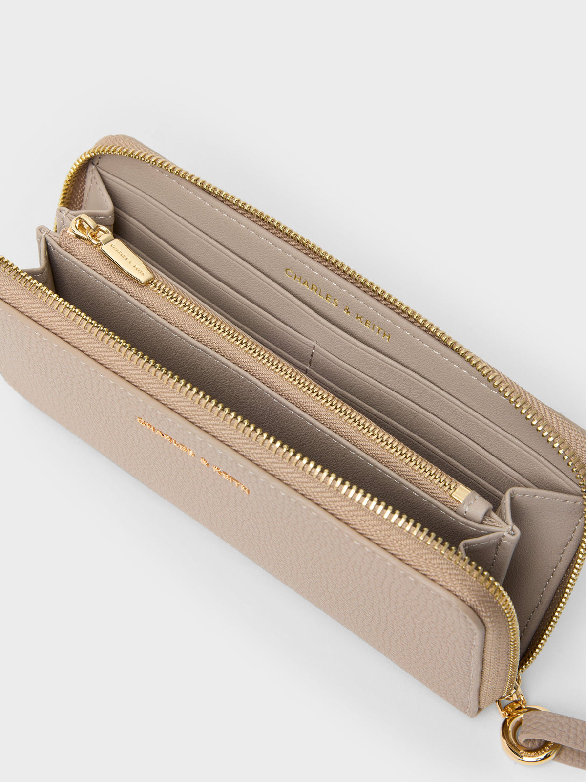 CHARLES & KEITH Featured / Chance Zip-Around Long Wallet - Taupe
