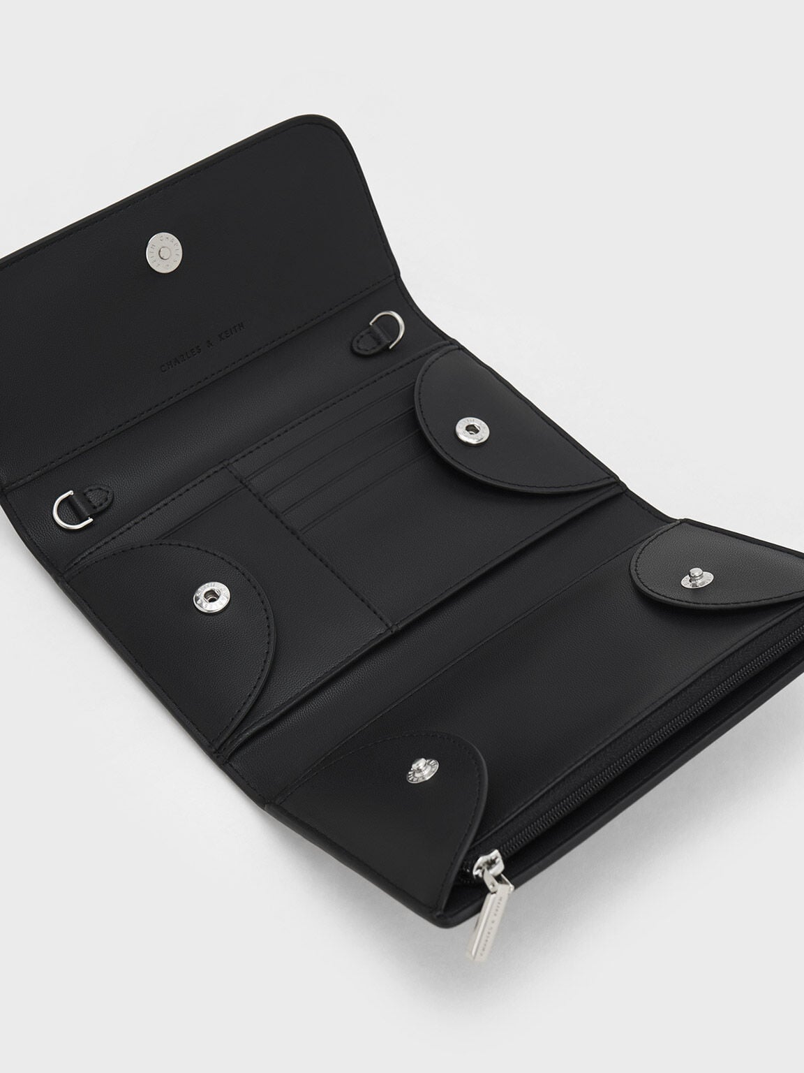 CHARLES & KEITH Sale / Octavia Front Flap Long Wallet - Noir