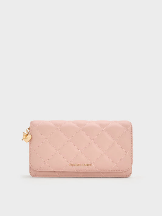 CHARLES & KEITH Sale / Arrietty Quilted Wallet On Chain - Light Pink