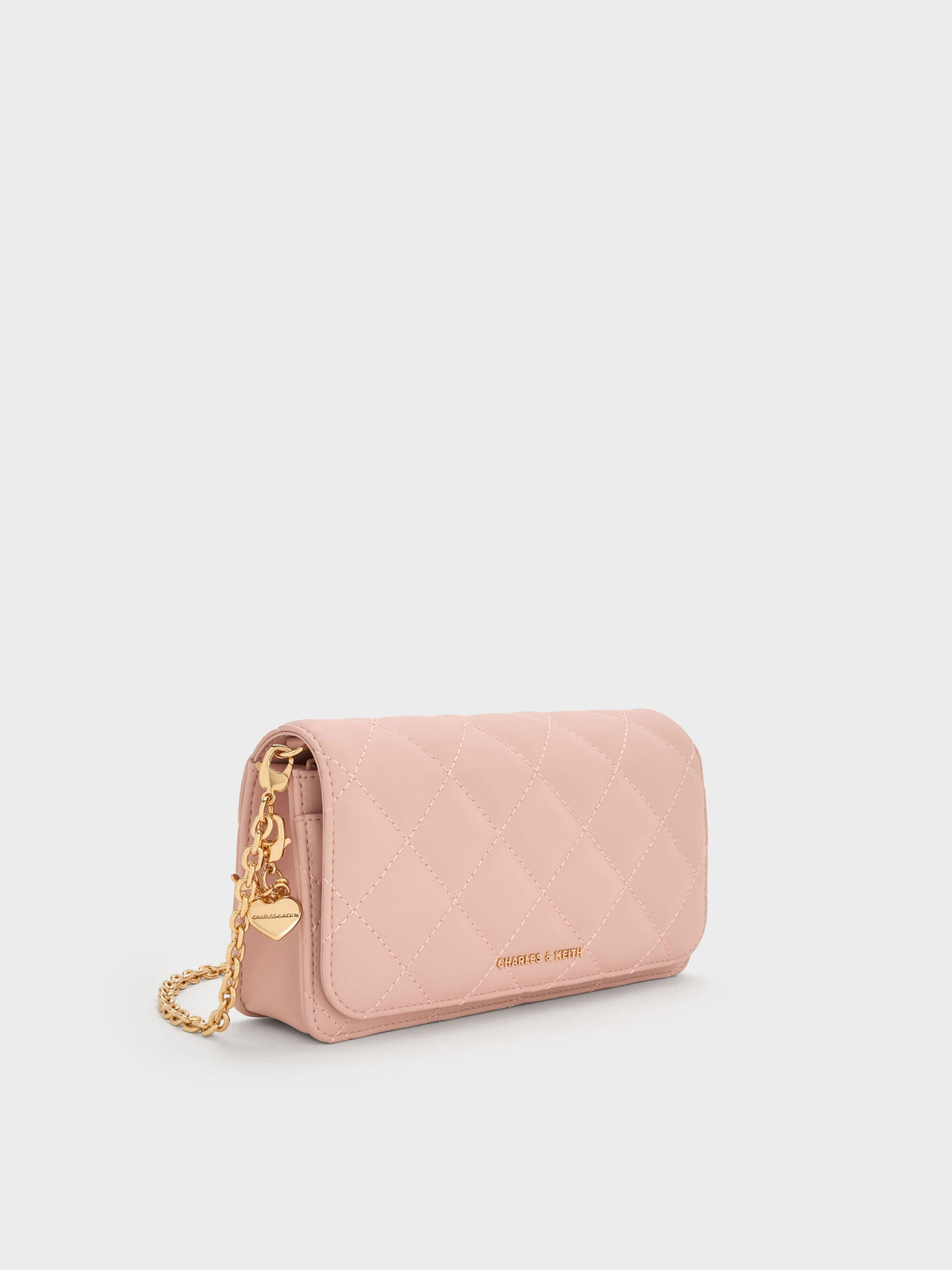 CHARLES & KEITH Sale / Arrietty Quilted Wallet On Chain - Light Pink