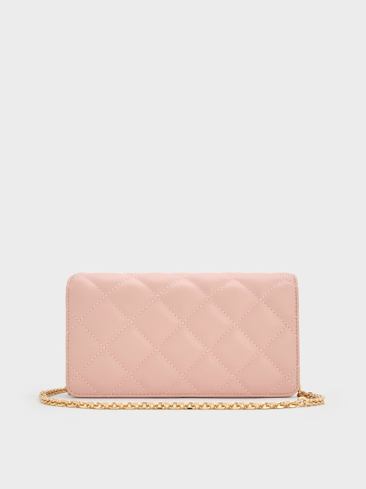 CHARLES & KEITH Sale / Arrietty Quilted Wallet On Chain - Light Pink