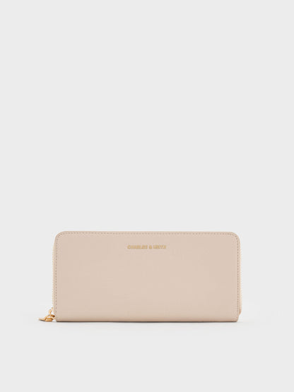 CHARLES & KEITH Hot Sale / Dulcie Zip-Around Long Wallet - Oat