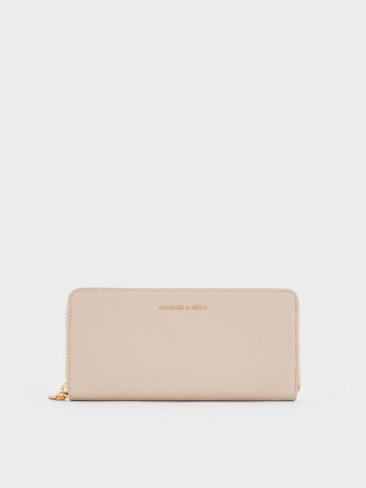 CHARLES & KEITH Hot Sale / Dulcie Zip-Around Long Wallet - Oat