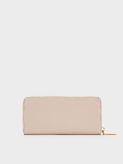 CHARLES & KEITH Hot Sale / Dulcie Zip-Around Long Wallet - Oat