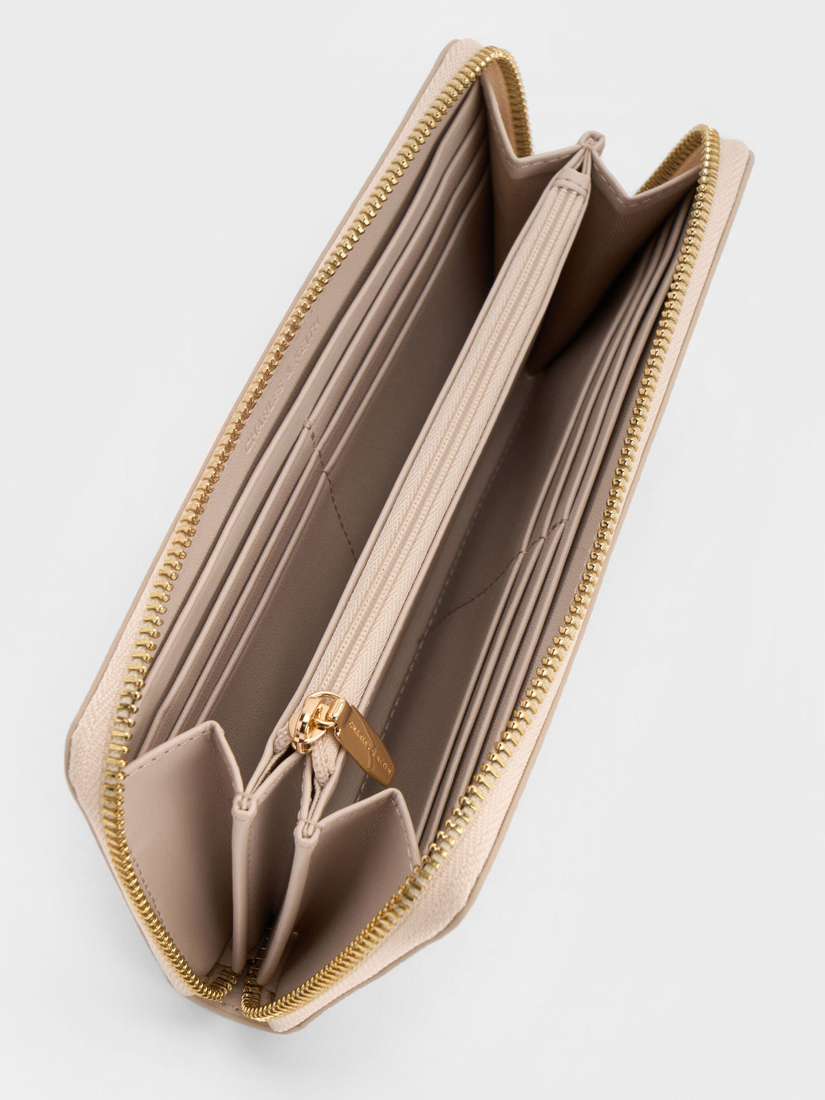 CHARLES & KEITH Hot Sale / Dulcie Zip-Around Long Wallet - Oat