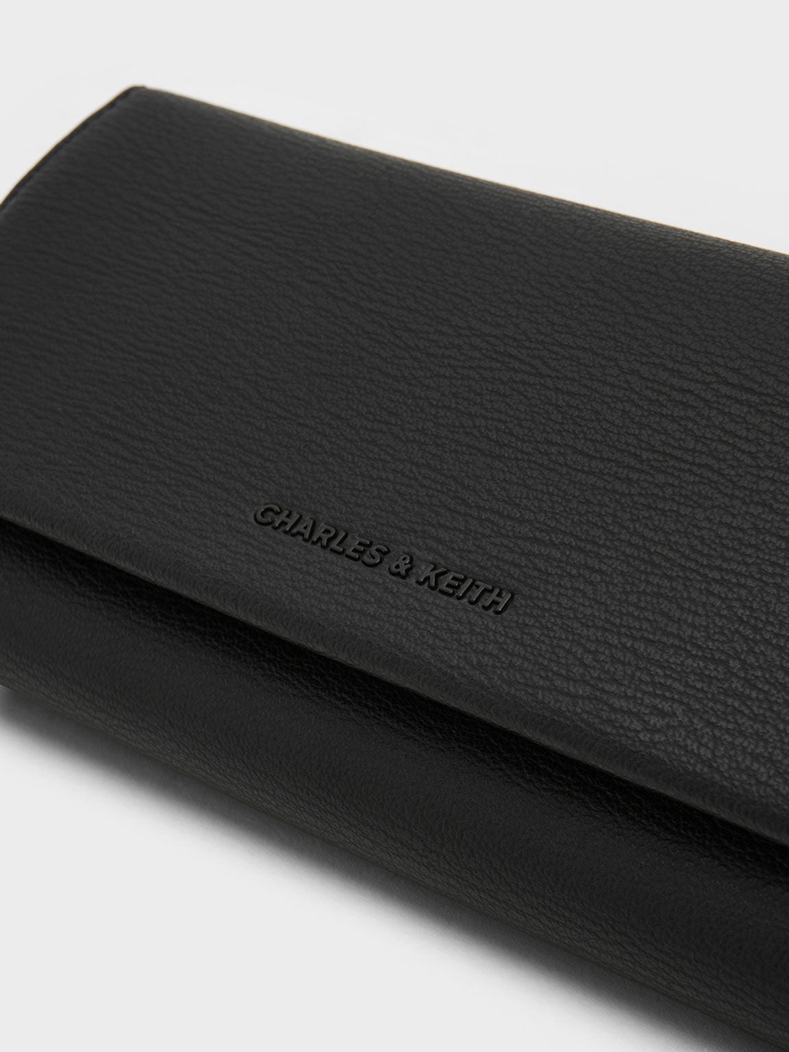 CHARLES & KEITH Premium / Muriel Front Flap Long Wallet - Black