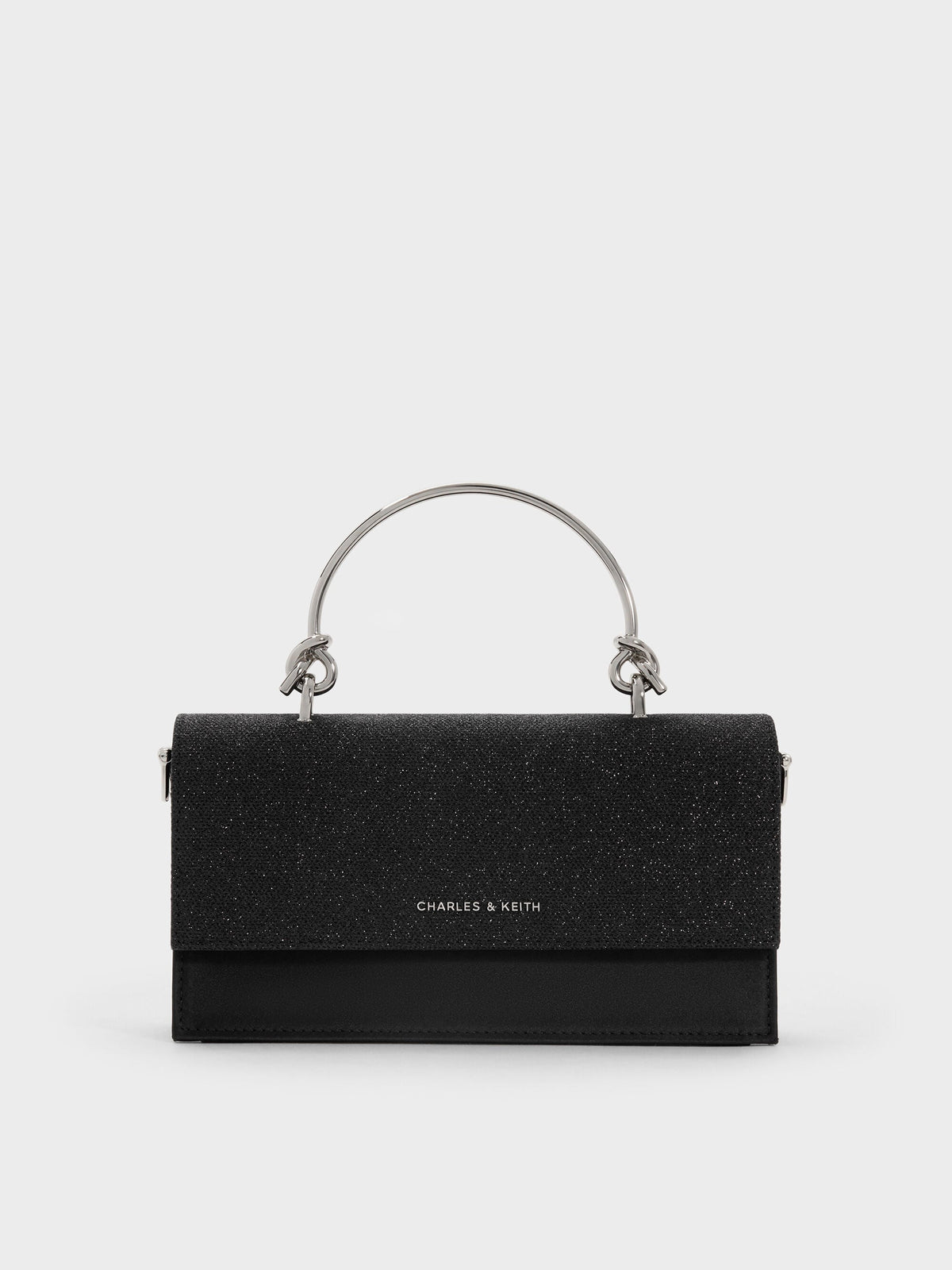 CHARLES & KEITH Exclusive / Kristine Glittered Wallet On Chain - Noir