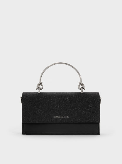 CHARLES & KEITH Exclusive / Kristine Glittered Wallet On Chain - Noir