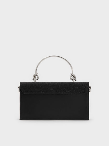 CHARLES & KEITH Exclusive / Kristine Glittered Wallet On Chain - Noir