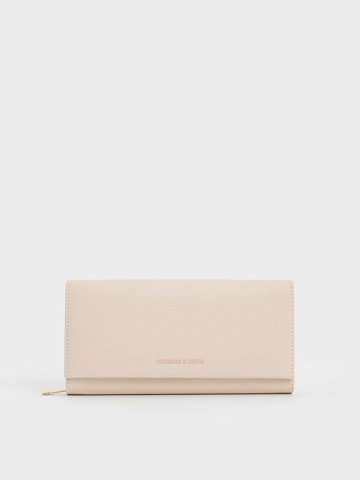 CHARLES & KEITH Essential / Muriel Front Flap Long Wallet - Oat