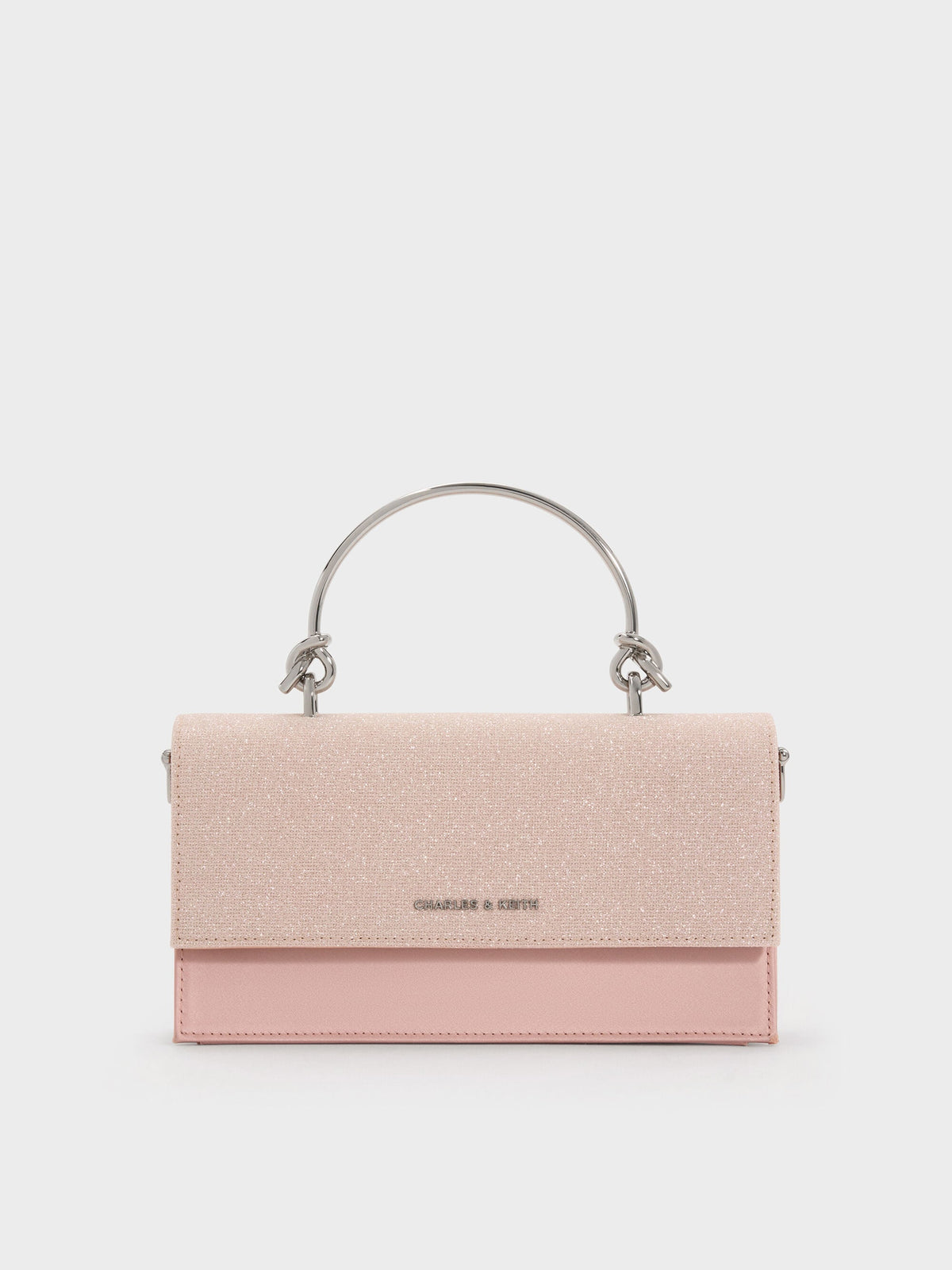 CHARLES & KEITH Best Price / Kristine Glittered Wallet On Chain - Pink