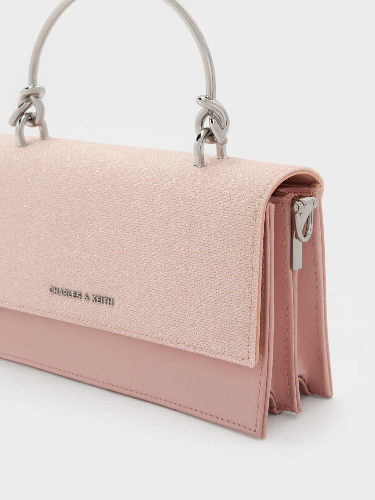 CHARLES & KEITH Best Price / Kristine Glittered Wallet On Chain - Pink