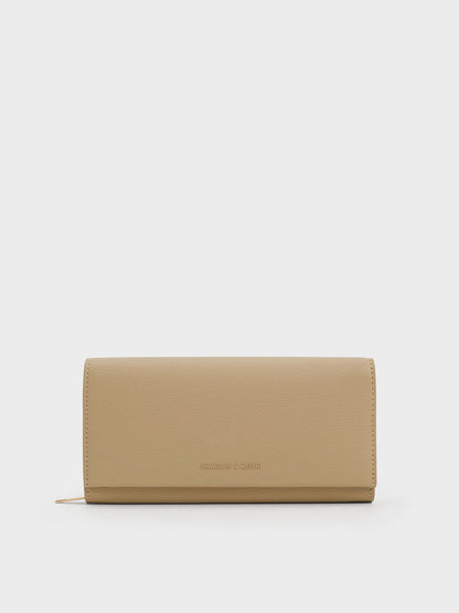 CHARLES & KEITH Exclusive / Muriel Front Flap Long Wallet - Sand