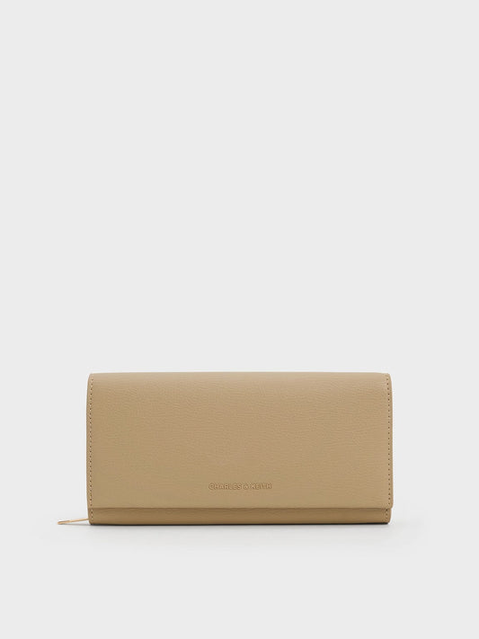 CHARLES & KEITH Exclusive / Muriel Front Flap Long Wallet - Sand