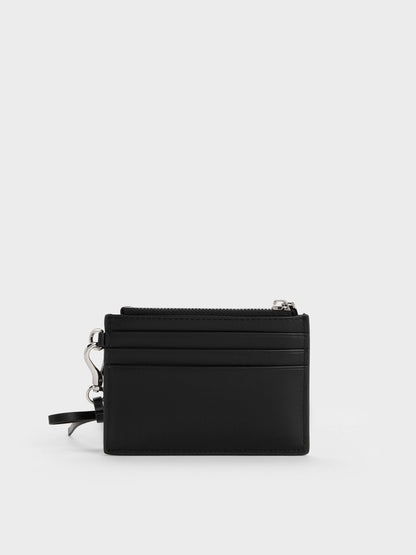 CHARLES & KEITH Quality / Hazel Bow Panelled Card Holder - Noir