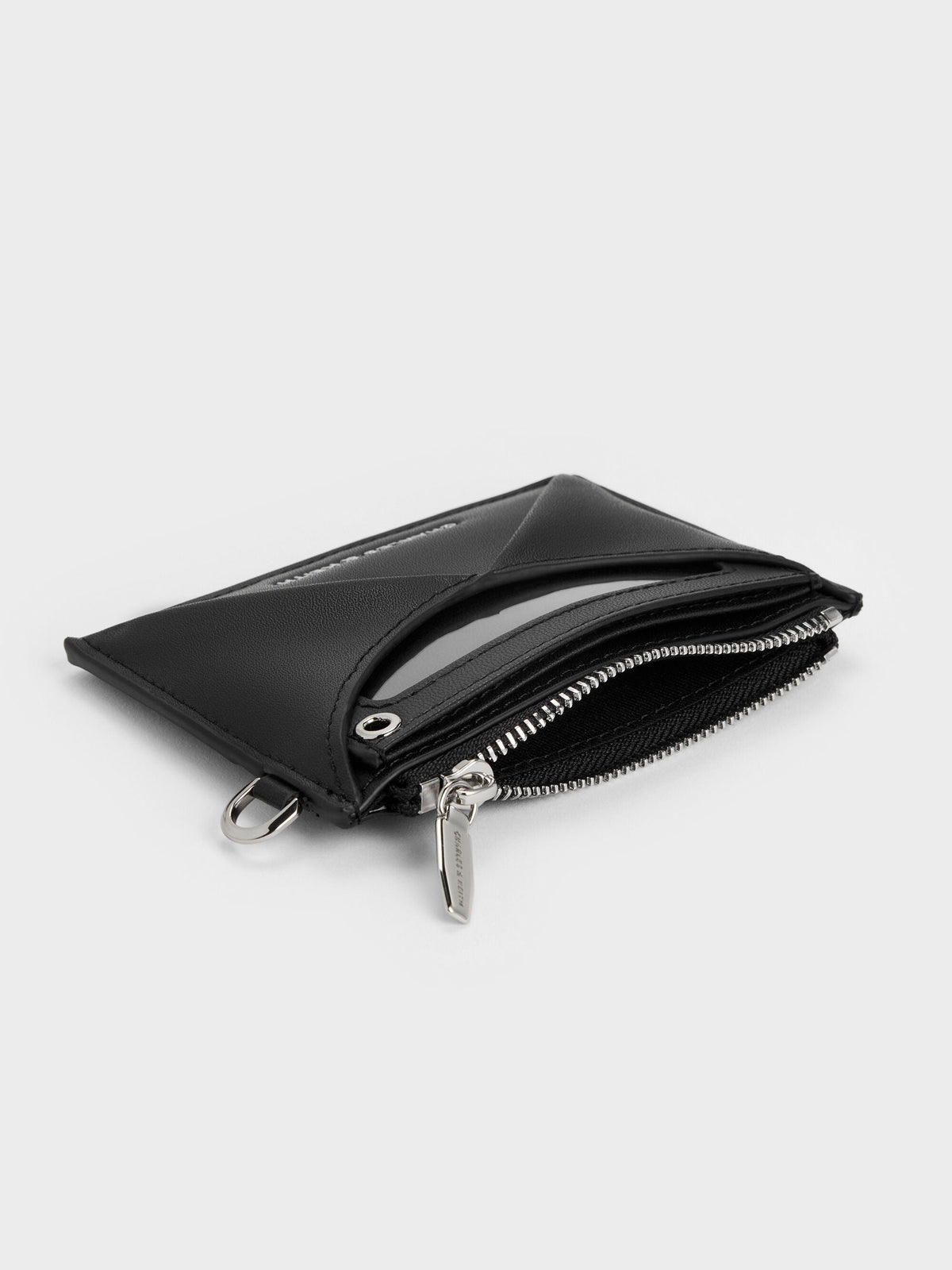 CHARLES & KEITH Quality / Hazel Bow Panelled Card Holder - Noir