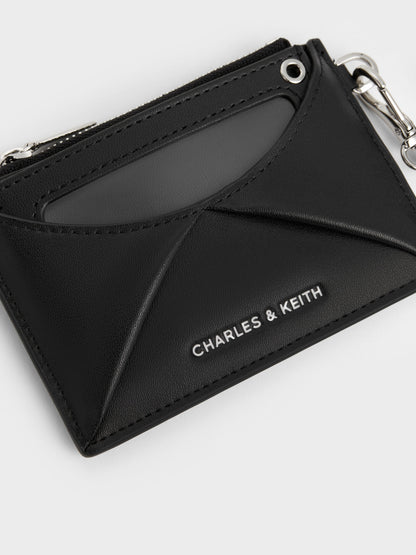 CHARLES & KEITH Quality / Hazel Bow Panelled Card Holder - Noir