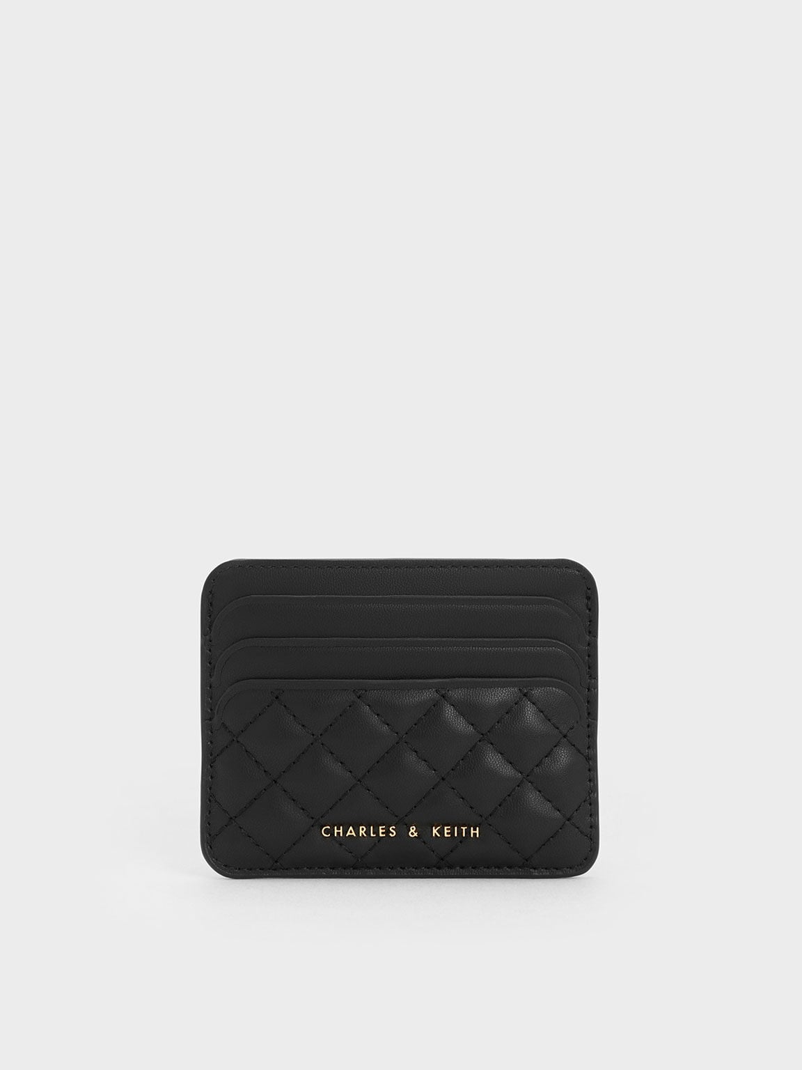 CHARLES & KEITH Top Pick / Cleo Quilted Card Holder - Black