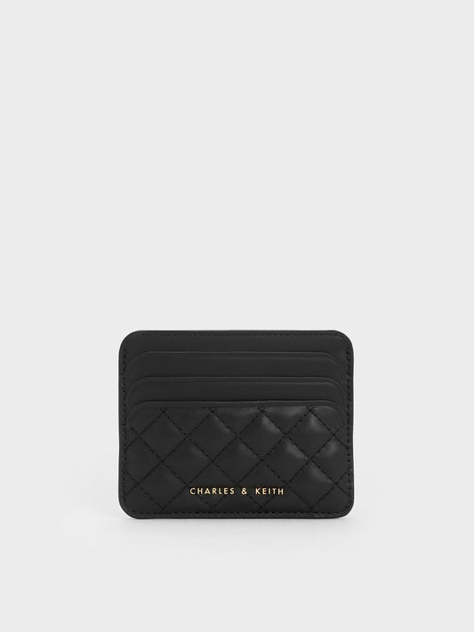 CHARLES & KEITH Top Pick / Cleo Quilted Card Holder - Black