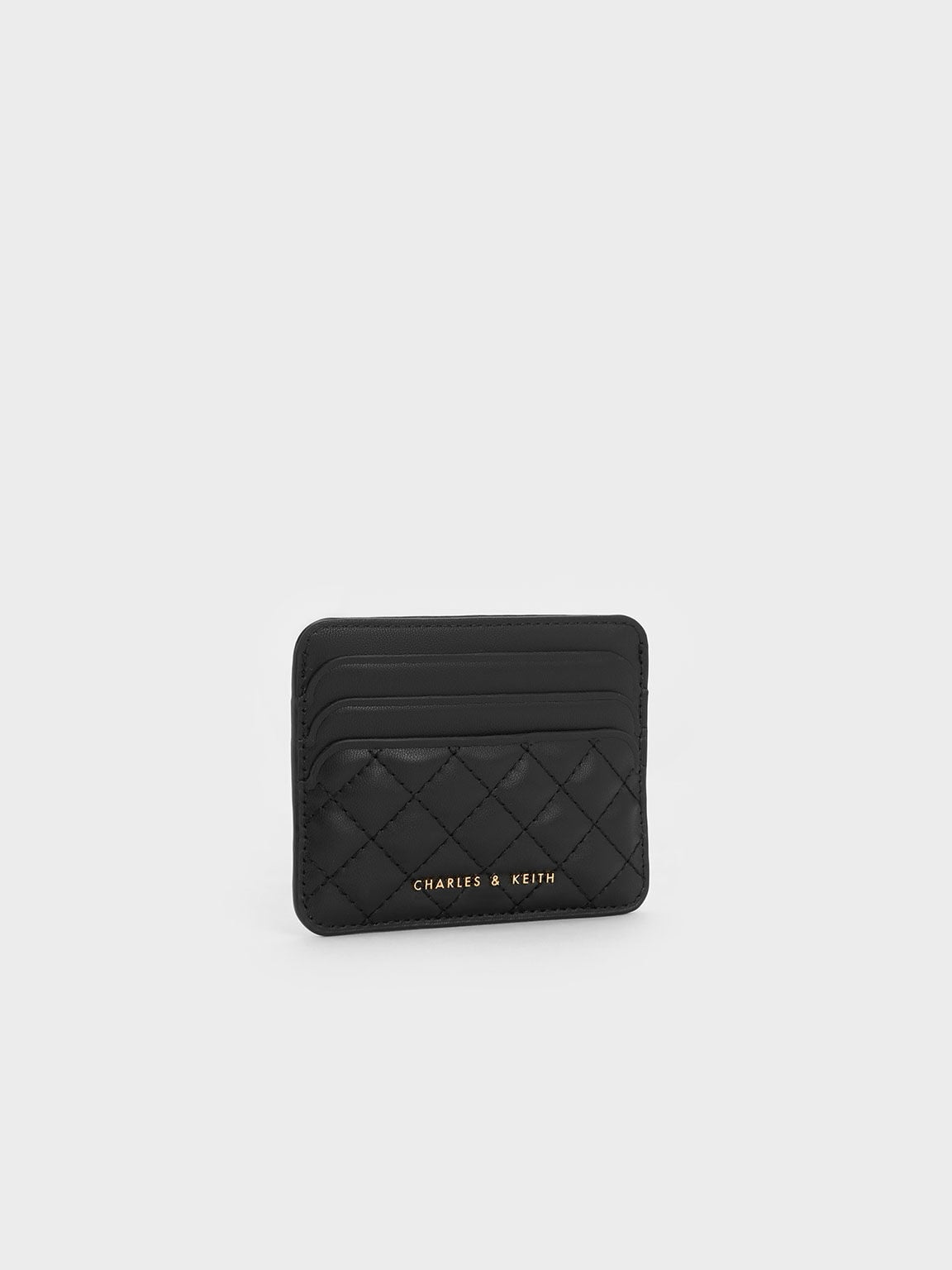 CHARLES & KEITH Top Pick / Cleo Quilted Card Holder - Black